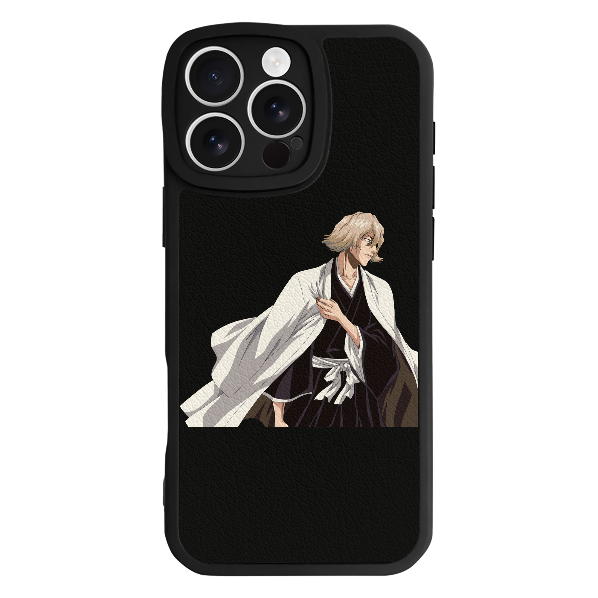 （画像用） "ブリーチ 浦原 喜助（うらはら きすけ） BLEACH Urahara Kisuke " 【iPhone 16シリーズ対応】シリコンスマホケース（レザー調） 材質：シリコン